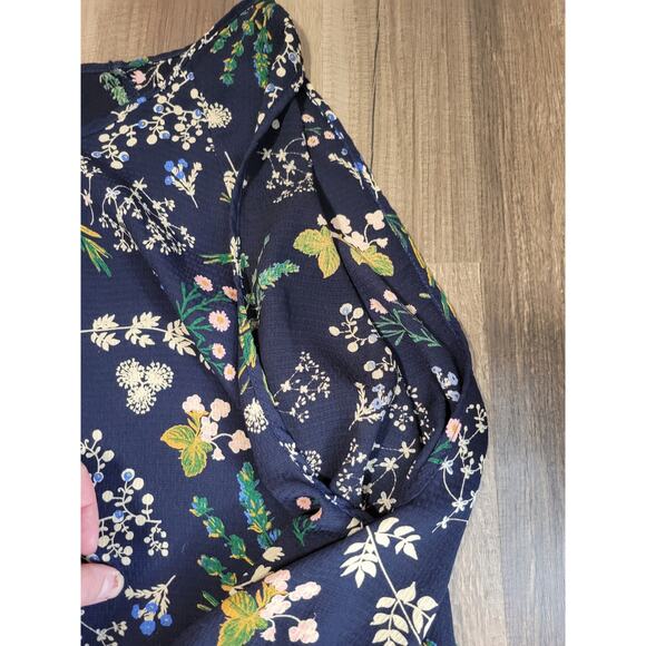Le Lis Navy Blue Floral Print Cold Shoulder Blouse Women's XXL - Picture 3 of 6
